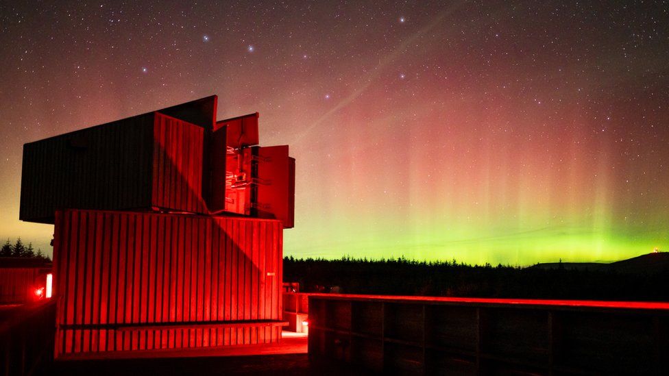The Northern Lights captured over Kielder Observatory