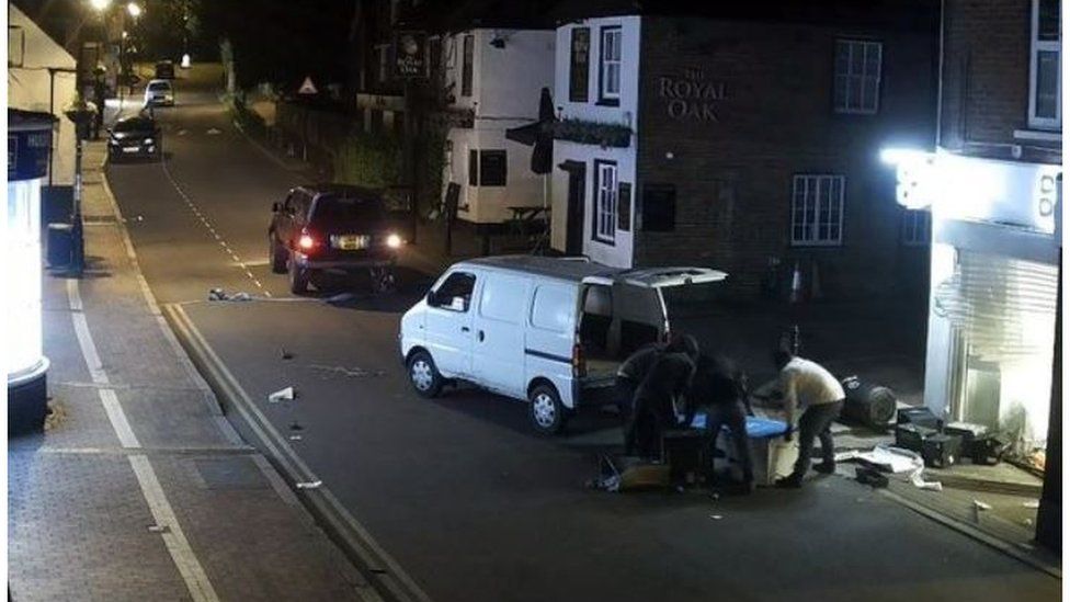 Great Bookham ramraid Balaclava gang caught on CCTV BBC News