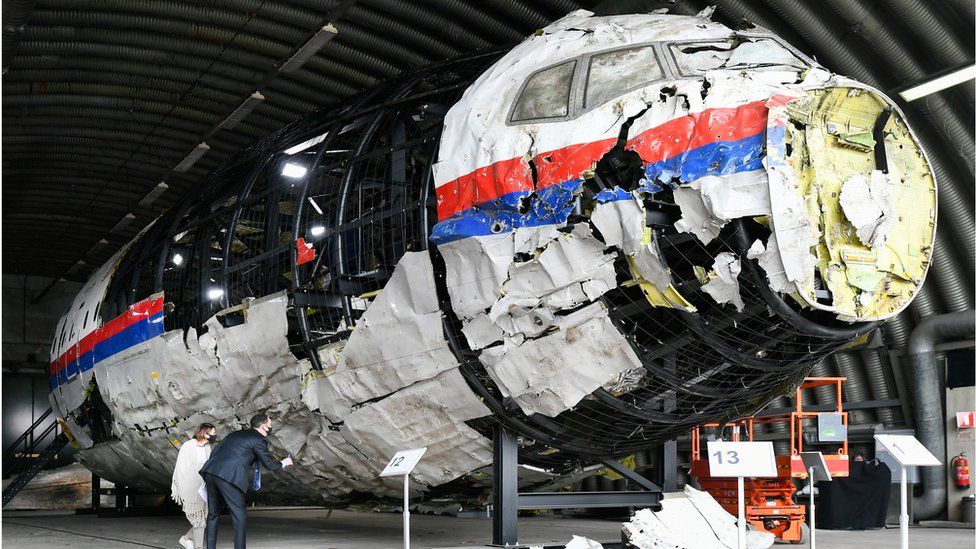 The wreckage of MH17