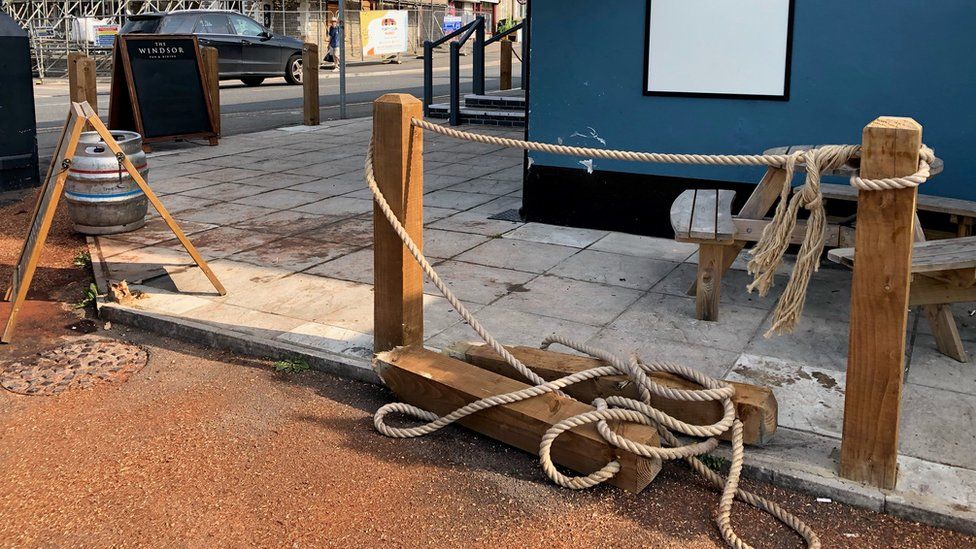 Minor damage outside pub