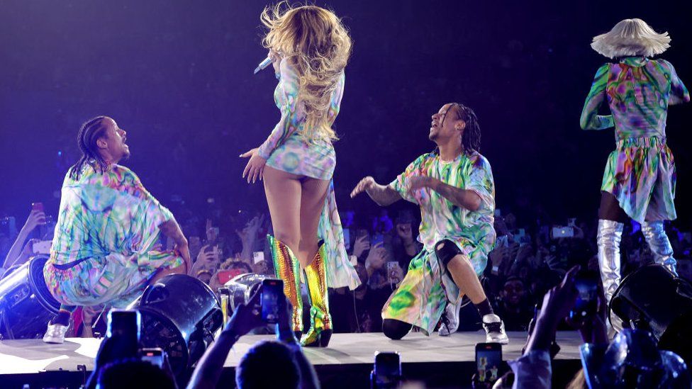 Beyoncé performs onstage during the opening night of the “RENAISSANCE WORLD TOUR” in Stockholm, Sweden