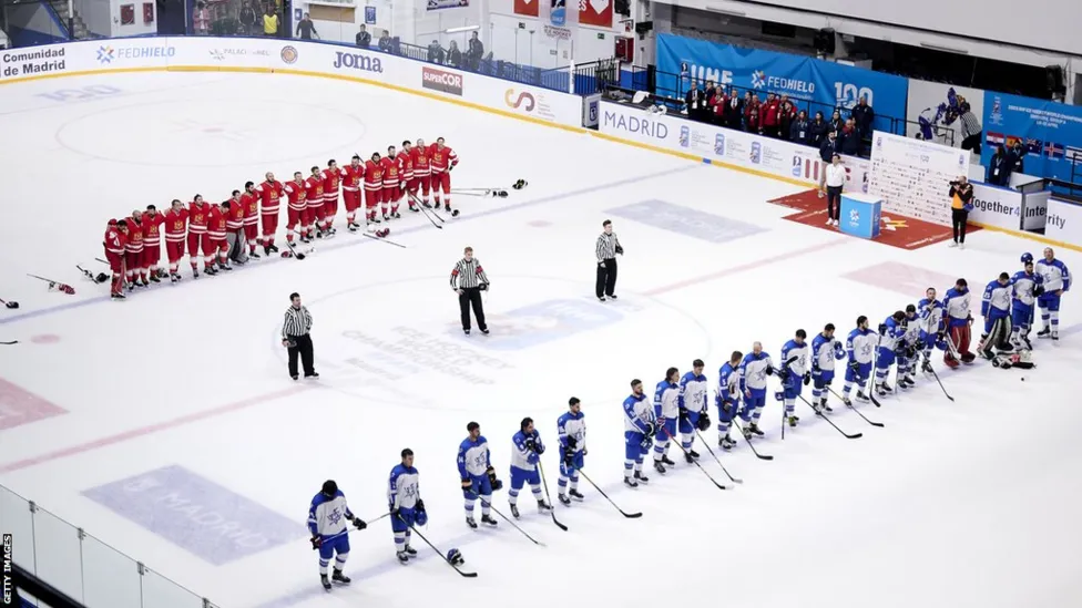 Israel's ice hockey teams have been barred from world championship events.