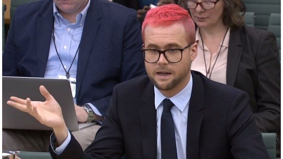 Christopher Wylie giving evidence to MPs