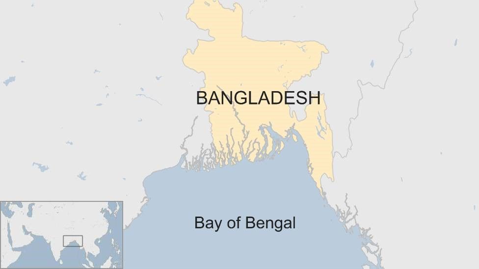 Map showing Bangladesh and the Bay of Bengal