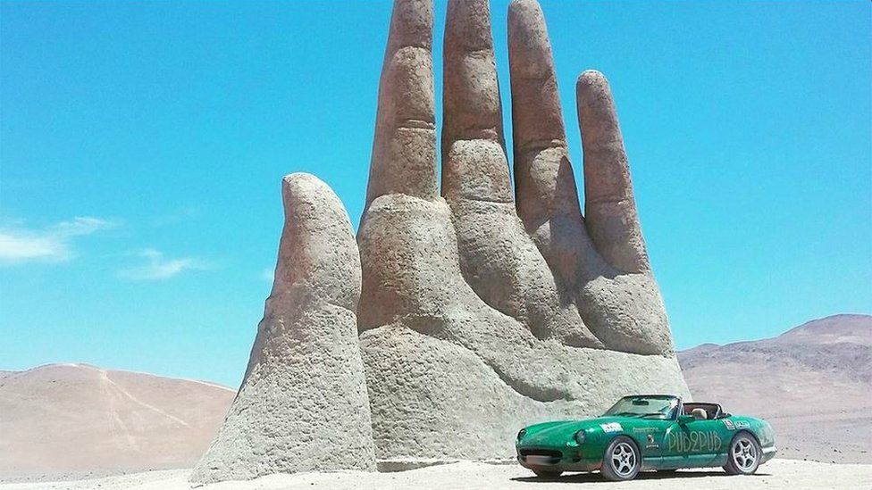Giant hand in Atacama desert, Chile