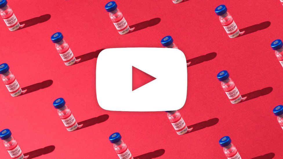 YouTube logo among vaccines