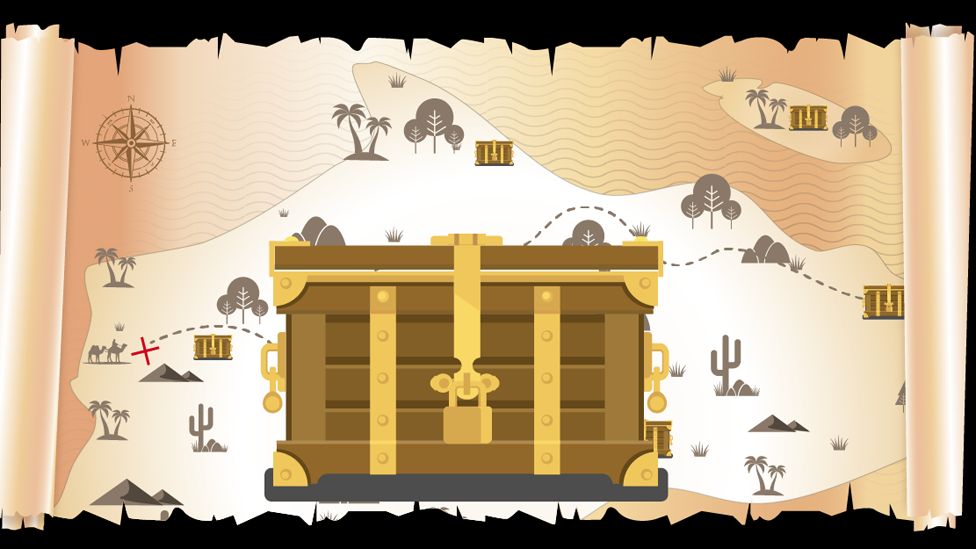 Graphic of a treasure map
