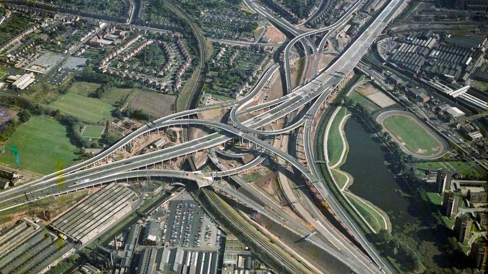 Spaghetti junction in Birmingham