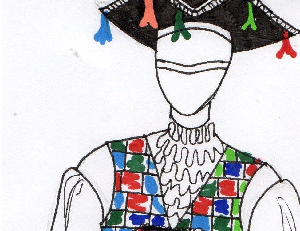 Designs for the town crier livery by artist Chloe Leeson