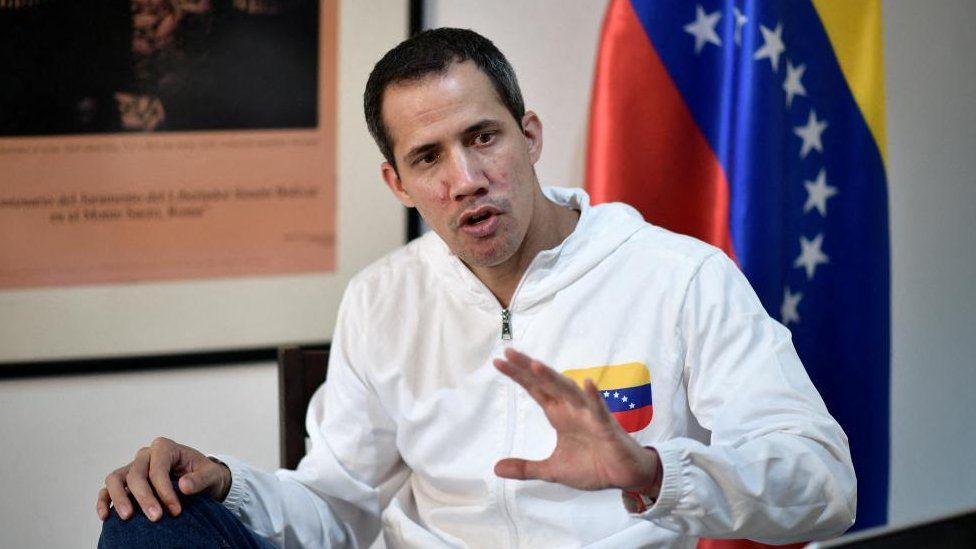 Venezuelan opposition leader Juan Guaidó speaks during an interview with Reuters, in Caracas, Venezuela, December 6, 2022.