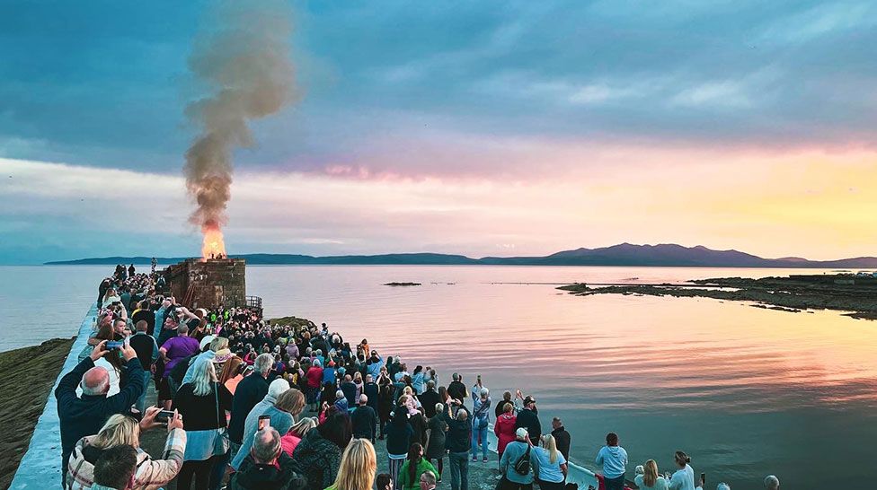 Alex Ulivi was among the crowds who saw the lighting of the beacon at Saltcoats, Ayrshire