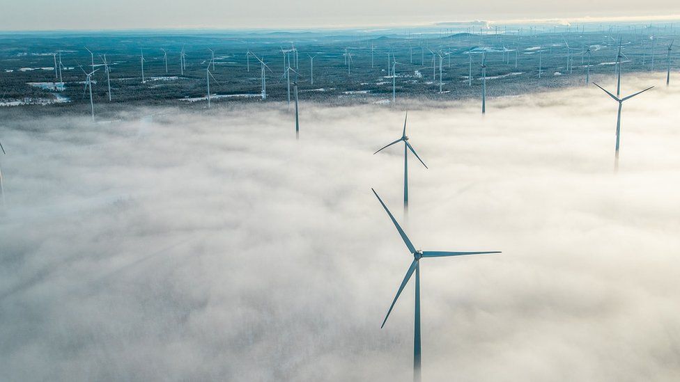 A wind farm in Sweden
