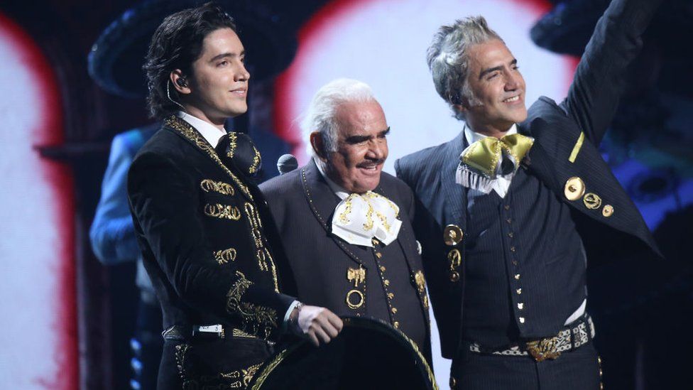 Alex Fernández, Vicente Fernández and Alejandro Fernández at the 20th Annual Latin Grammy Awards in 2019