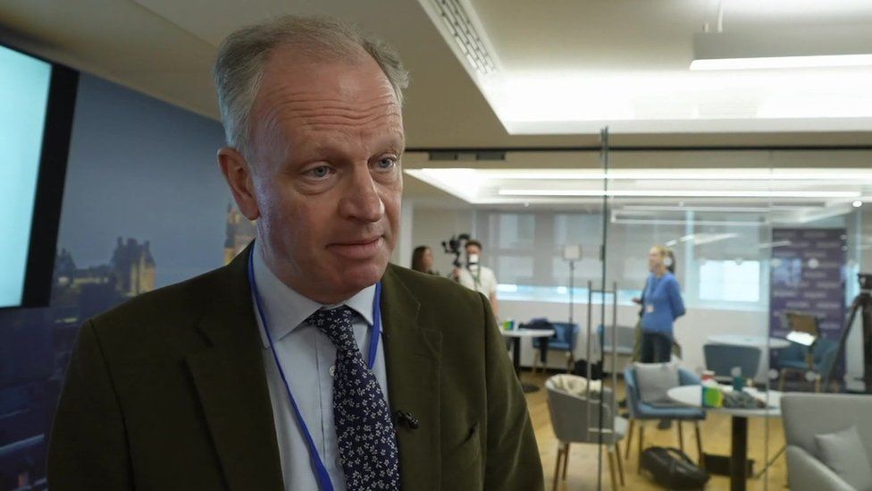 Post Office chief executive Nick Read speaking to the BBC at the inquiry