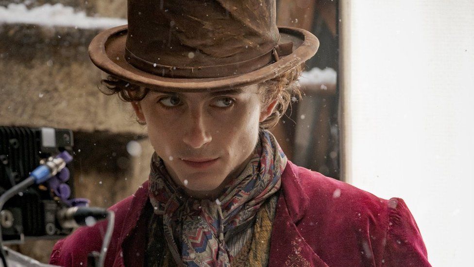 Walking Out of Wonka. Timothée Chalamet in a screenshot from…