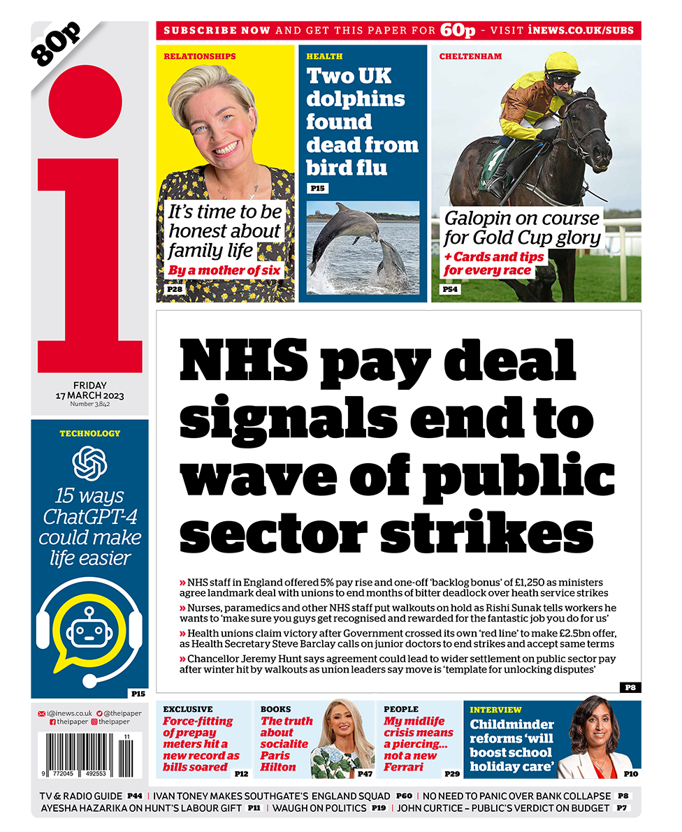 NHS pay deal and 'Banks try to reassure investors' BBC News