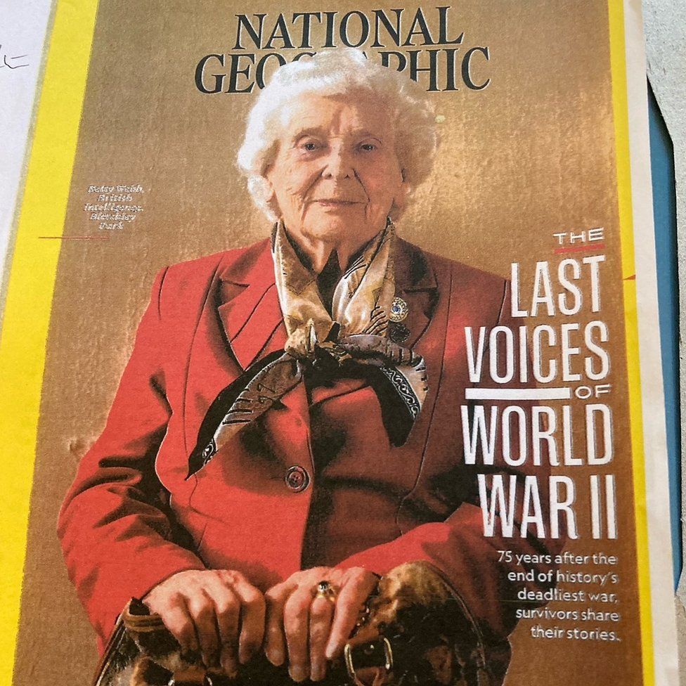 A National Geographic with Betty Webb on its cover