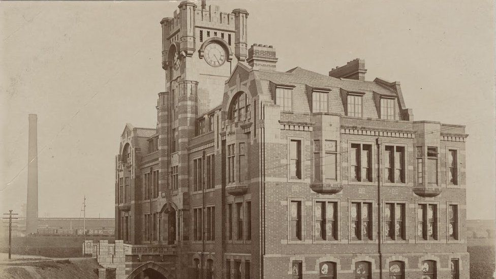 An old picture of the building