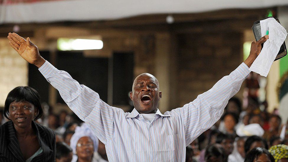 Christian worshipper in Africa