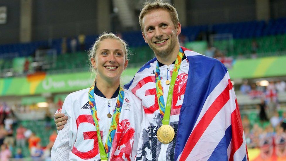The couple with medals