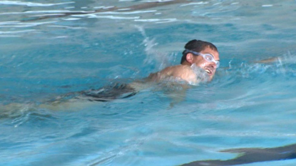 Swimming at Amlwch Leisure Centre, Anglesey