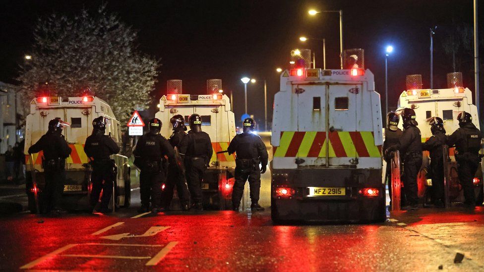 Police in Carrickfergus on 4 April