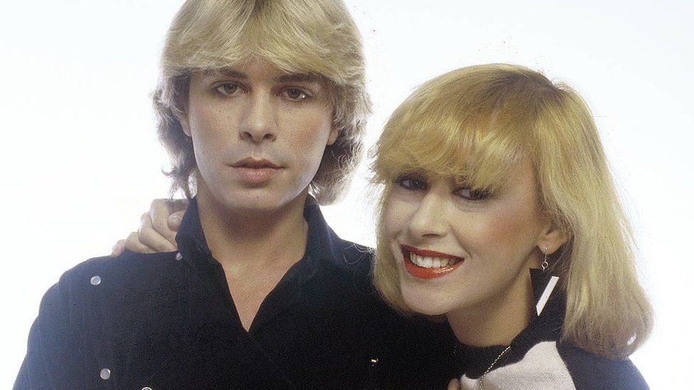 Unseated Conservative councillor David Van Day and his 1980s bandmate Thereza Bazar in a studio photo from their pop star days