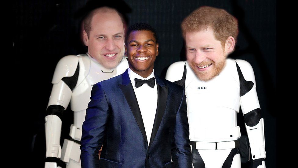 Photoshopped image of Prince William and Harry as Stormtroopers