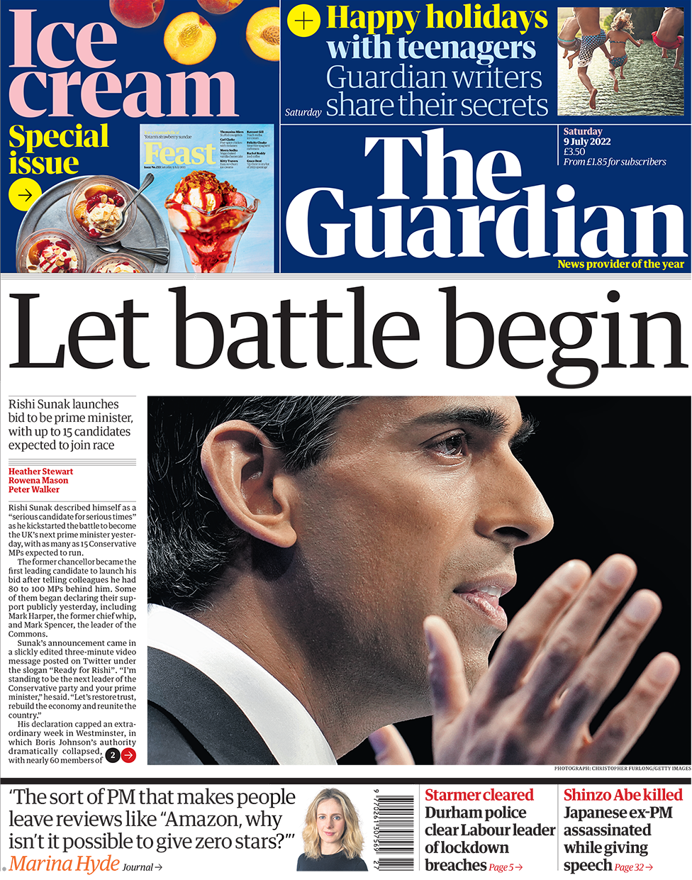 The Guardian front page