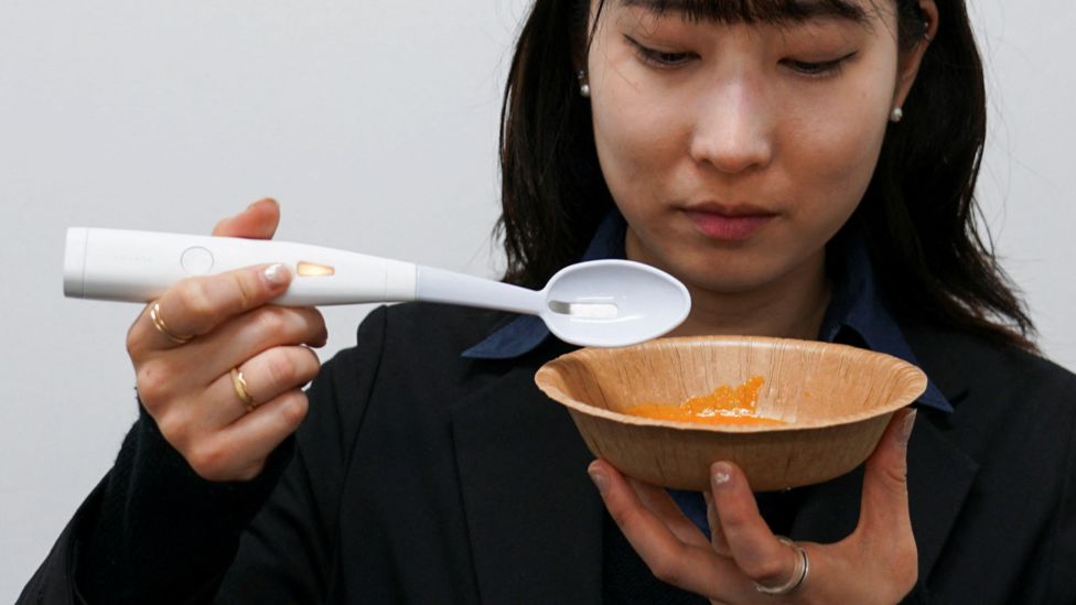 Japanese company create saltfree electric salty spoon BBC Newsround