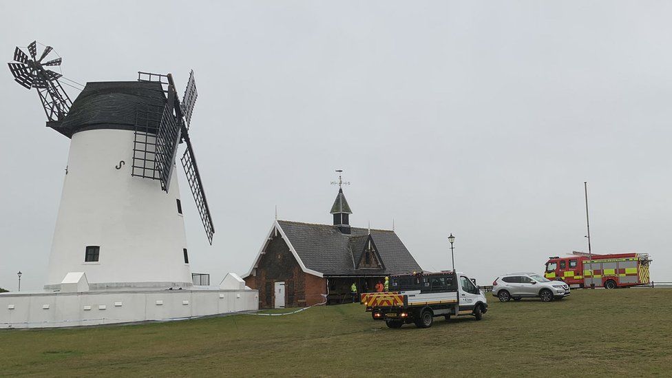 fire engine and vehicle at Lytham Windmill