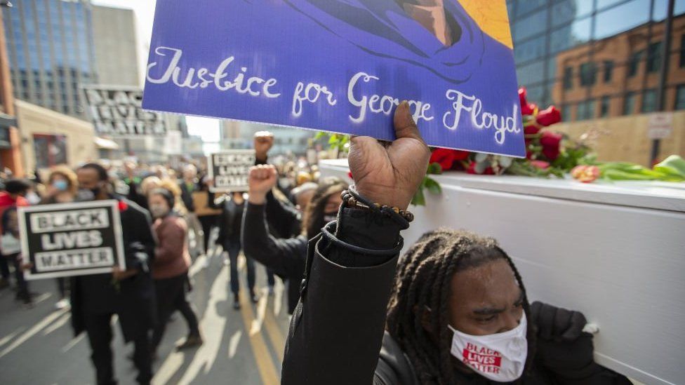 protesters call for Justice for George Floyd