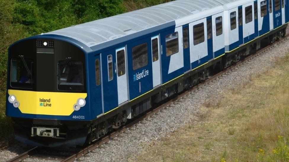 Isle of Wight receives first 'new' train for Island Line - BBC News