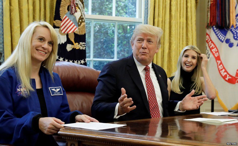 Nasa astronaut Kate Rubins, Donald Trump and Ivanka Trump