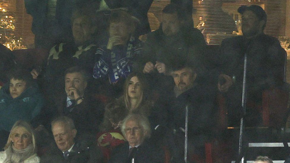 Elton John and Ed Sheeran at a Watford game