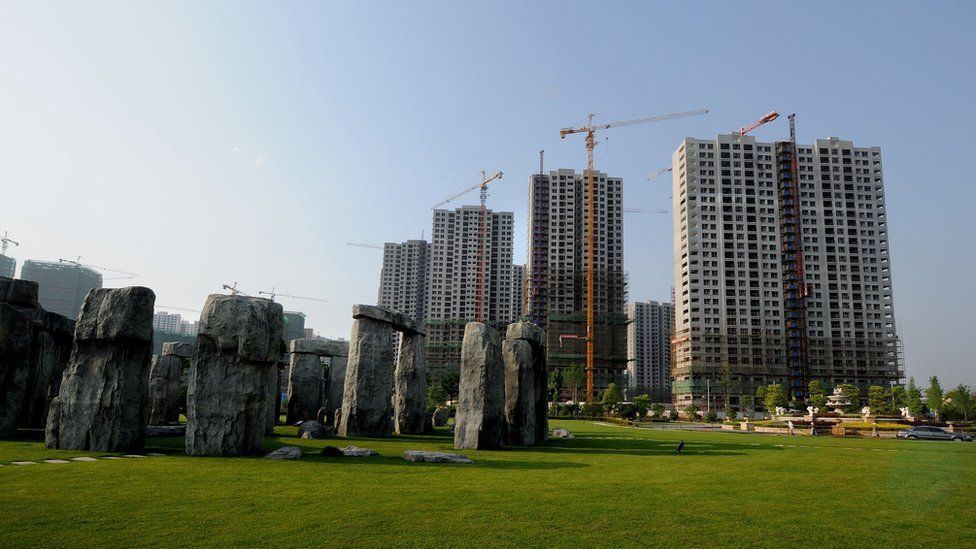 A replica Stonehenge in a park beside a housing project in Hefei on 7 May 2012.