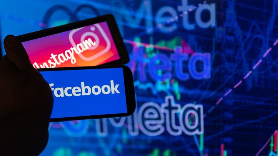 Instagram, Facebook and Meta logos
