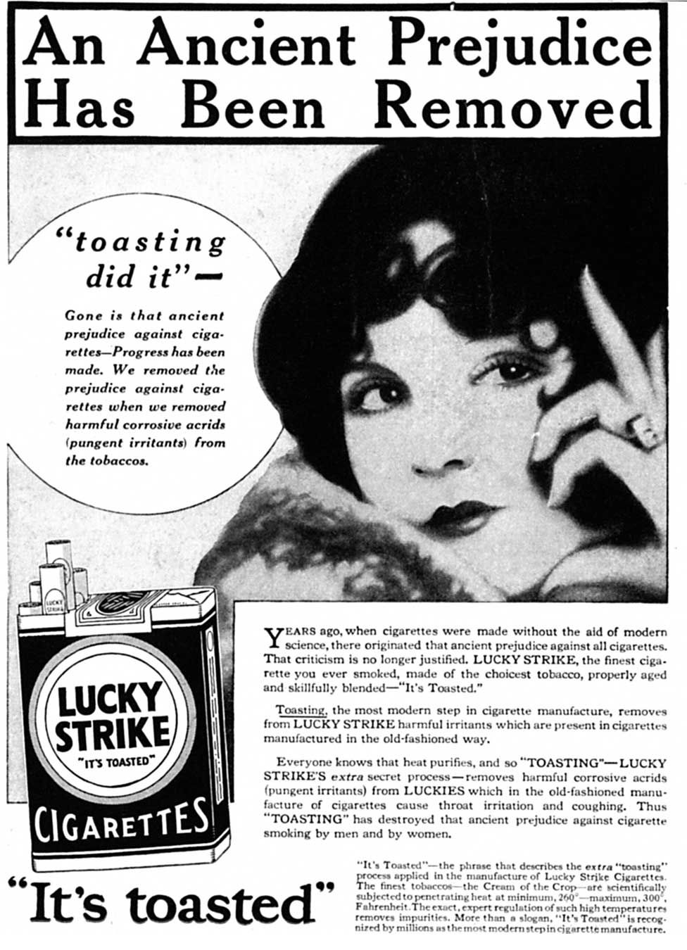 An advert for Lucky Strike cigarettes