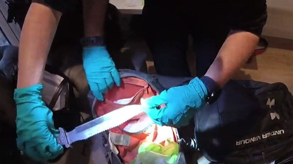 Knife seized during raid
