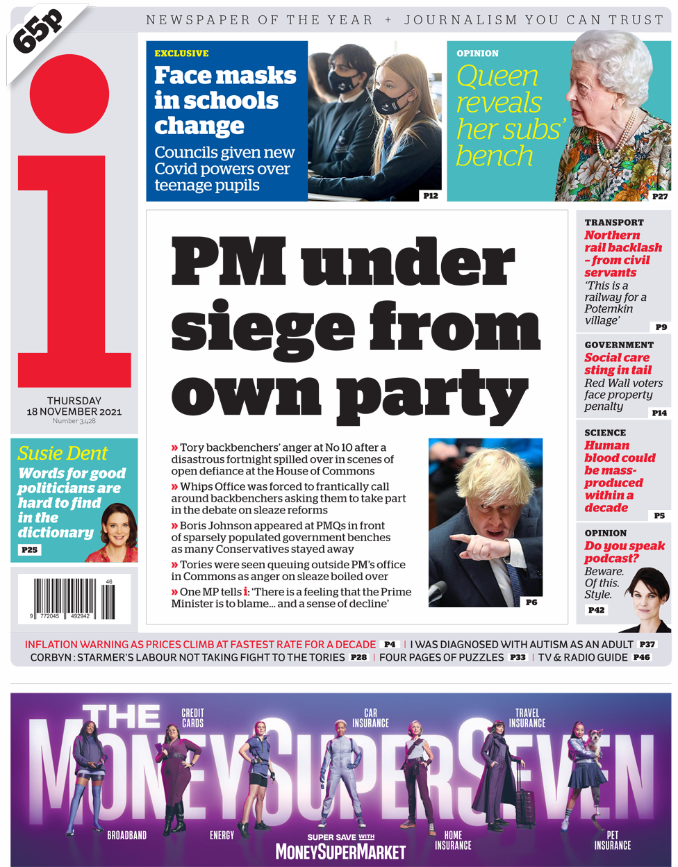 Front page of the i