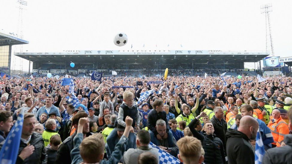 Portsmouth fans celebrate promotion
