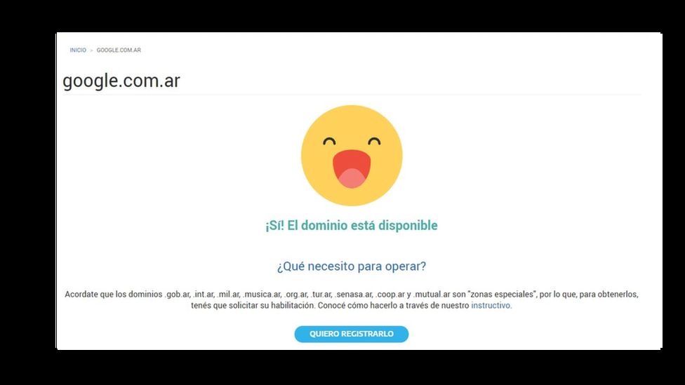 Google Argentina S Domain Name Bought By Man For 2 Bbc News