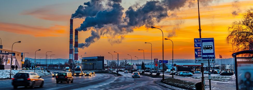 Smoke from industry chimneys