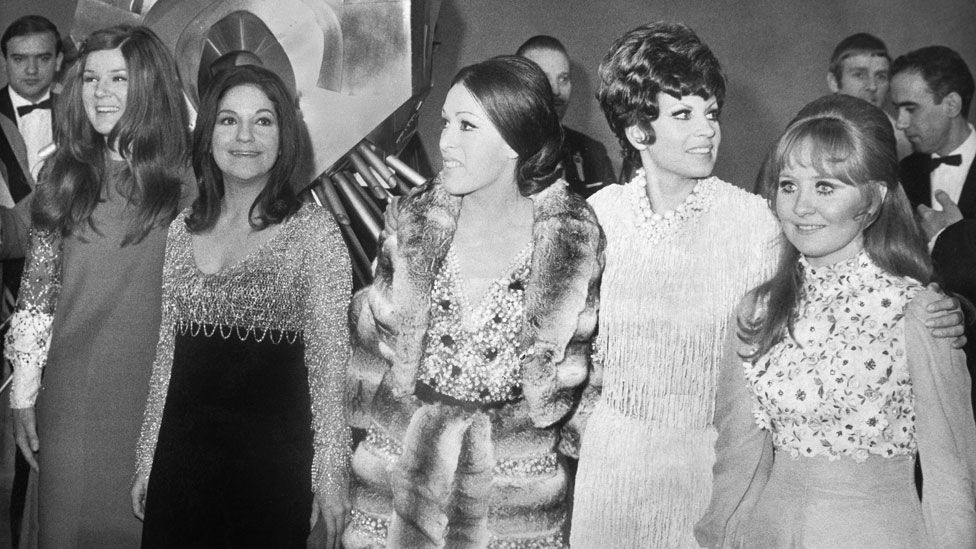 Lenny Kuhr, Frida Baccara, Massiel, Salome and Lulu at the 1969 Eurovision Song Contest
