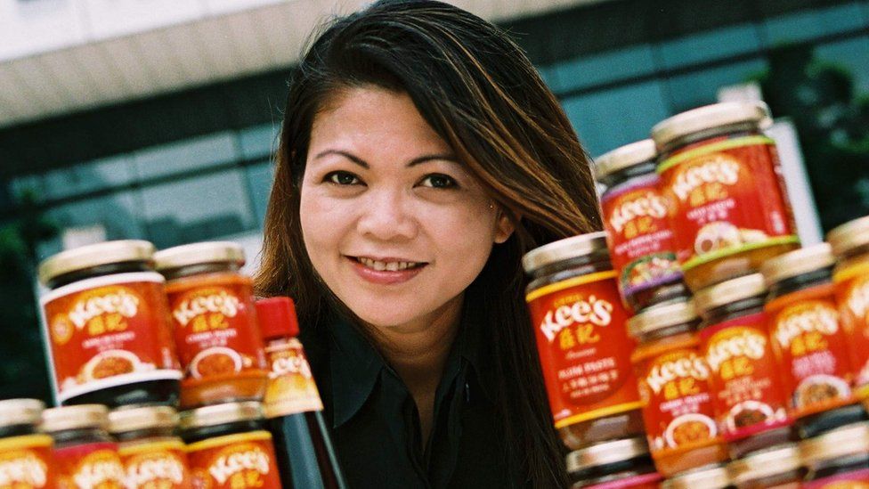 Jocelyn Chng and a range of Chng Kee's sauces