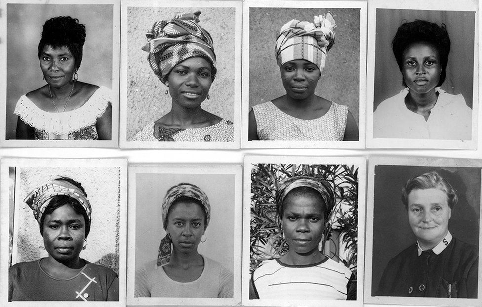 Passport photos of women