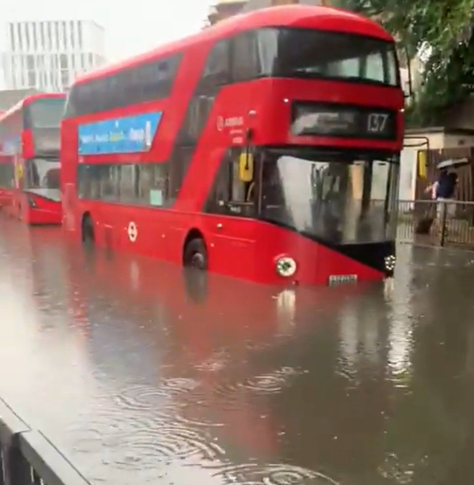 137 bus in floodwater