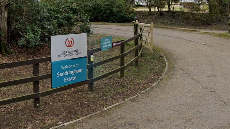 Entrance to Sandringham Caravan and Motorhome Club site