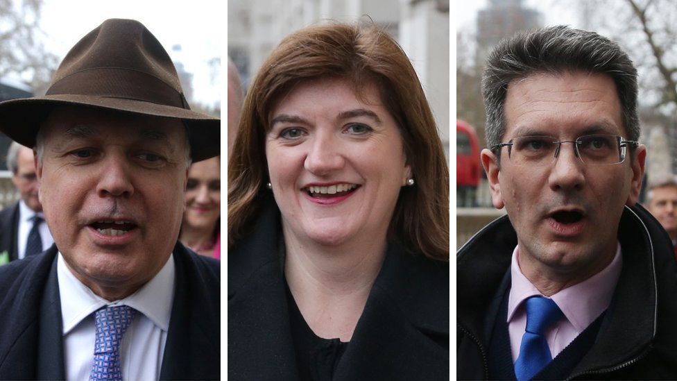 Tory MPs Iain Duncan Smith, Nicky Morgan and Steve Baker