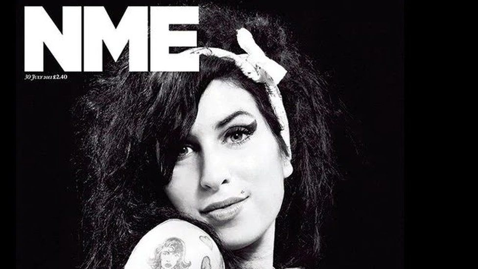 The late Amy Winehouse on the cover of NME.